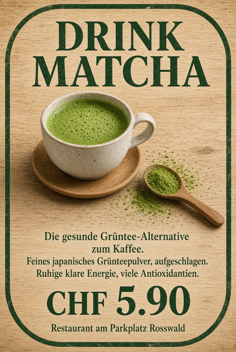 Drink Matcha oder Hojicha Latte